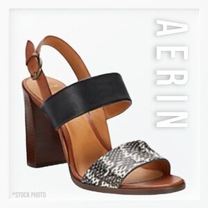 Aerin Snake Embossed Maya Leather Sandals sz 9